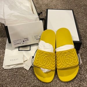 Gucci Quilted GG Rubber Slide Sandals